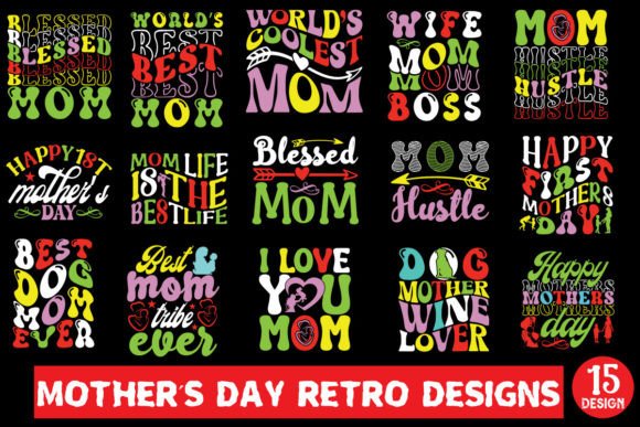 Download Mother’s Day Retro Designs Bundle - Retro designs Collection