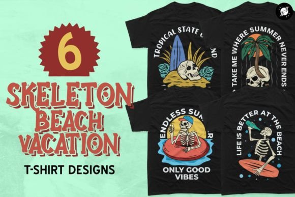 Download Skeleton Summer Beach T-shirt Designs - Shirt design Collection