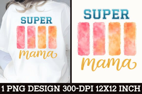 Download Super Mama Vintage T-Shirt Design PNG - Shirt design Collection