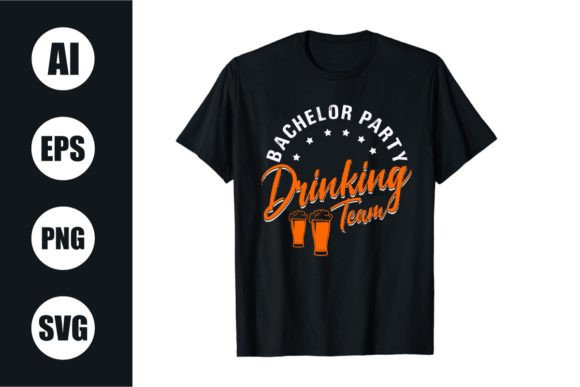 Download Bachelor Party Retro Wavy T Shirt Design - Shirt design Collection
